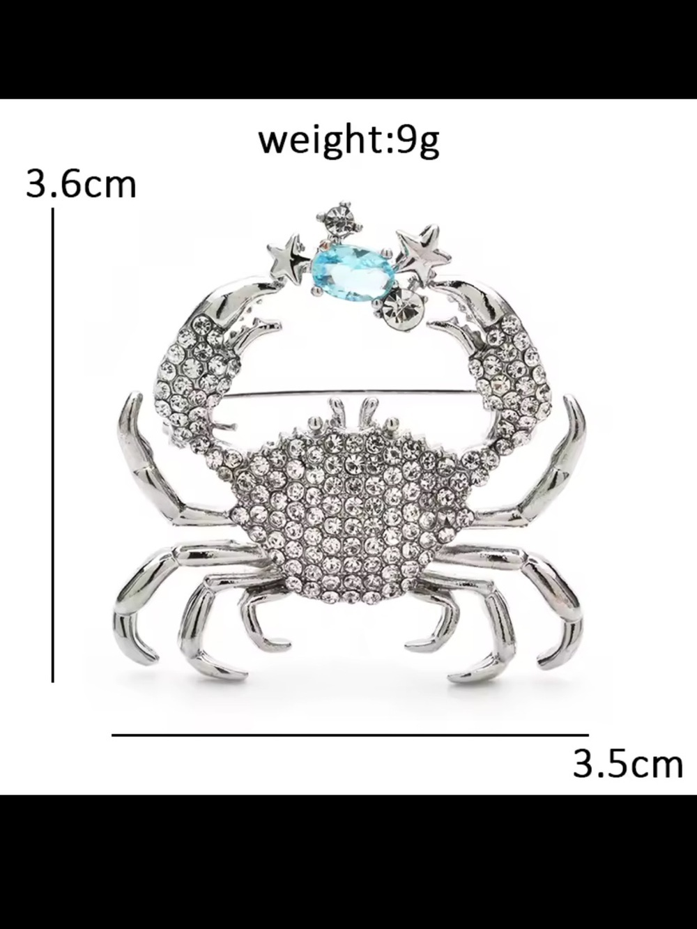 Coastal Crab Gold Sapphire Brooch - Picture 5 of 8
